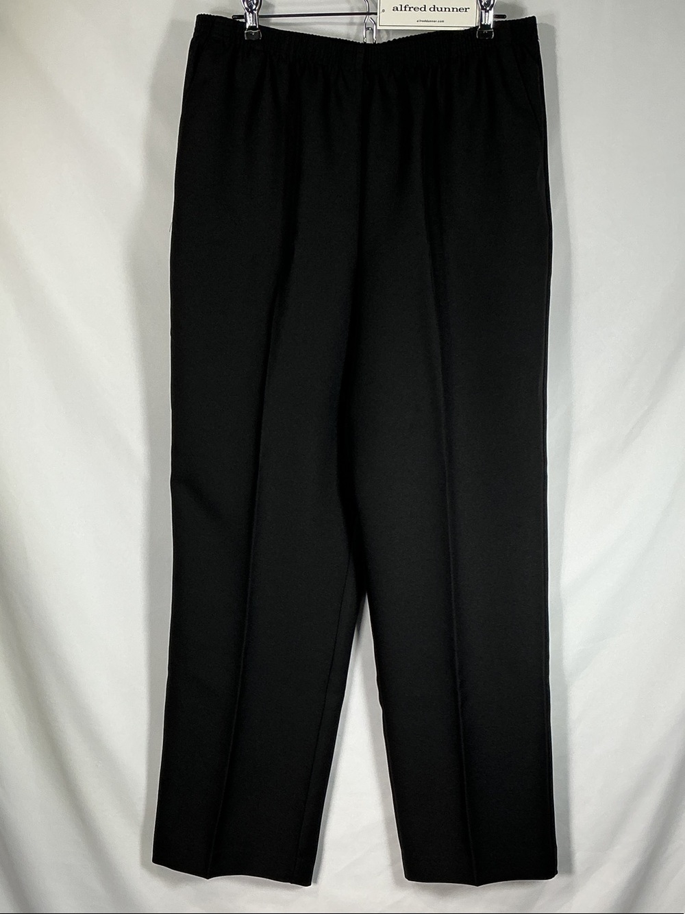 Alfred Dunner NWT Straight Leg Elastic Waist Pull On Trousers Pants 12 Black